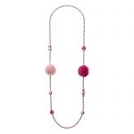 Noemi Duo náhrdelník s ružovou a fuchsia norkou