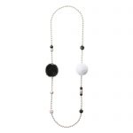 Noemi Duo náhrdelník s čiernou a bielou norkou