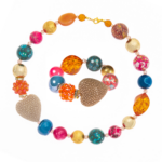 Náhrdelník a náramok Summer so srdcom farebný