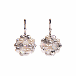 Náušnice Star M bielo strieborné