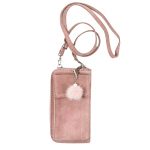 Kožená mini kabelka Handy v púdrovo ružovej farbe