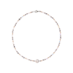 Náhrdelník Amalia lotosový kvet bielo strieborný