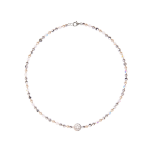 Náhrdelník Amalia lotosový kvet bielo strieborný