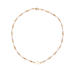 Náhrdelník Amalia lotosový kvet bielo zlatý