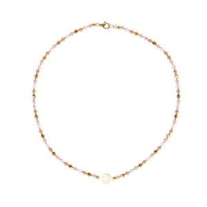 Náhrdelník Amalia lotosový kvet bielo zlatý