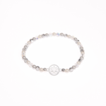 Náramok Amalia lotosový kvet bielo strieborný