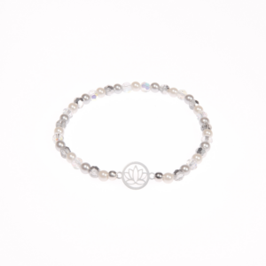 Náramok Amalia lotosový kvet bielo strieborný