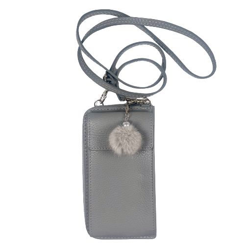 Kožená mini kabelka Handy sivá