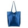Kožená kabelka Shopper modrá