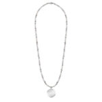 Náhrdelník Amalia kvet života bielo strieborný dlhý